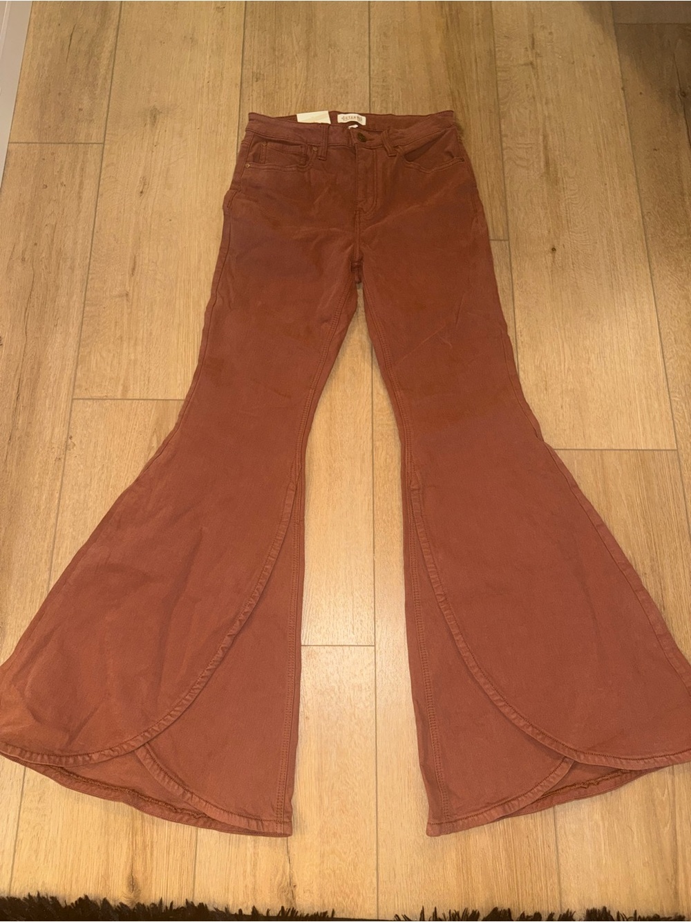 Shyanne Rust Brown Extreme Flare Bell Bottom Jeans 29W x 34L Western Boho NWT